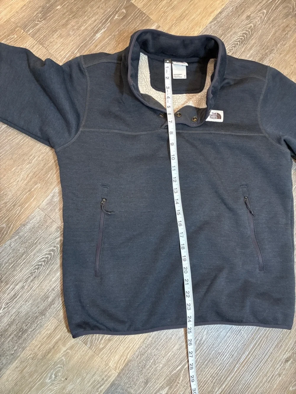 The North Face Black Snap-Front Sherpa Lined Pullover